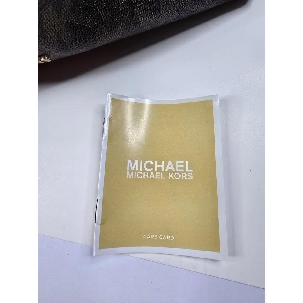 Michael‎ Kors Charlotte Signature Leather Large Brown Shoulder Bag Travel Beach